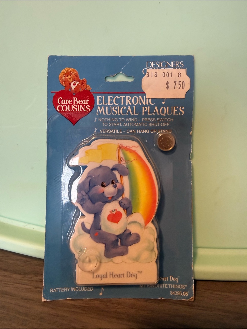 Care Bears Loyal Heart Dog Electronic Musical Plaque - Blue, White, Rainbow